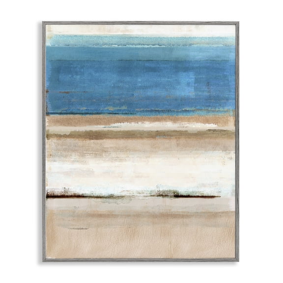 Stupell Industries Contemporary Abstract Beach Landscape Gray Framed Giclee Art, 11 x 14, by Flora Kouta