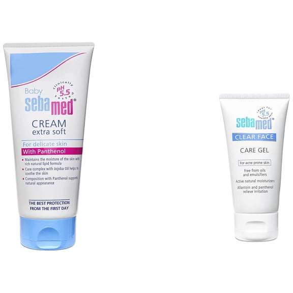 Sebamed Baby Cream, Extra Soft, 200ml & Clear Face Care Gel, 50ml