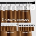 thumbnail image 3 of Golden Brown Back Tab Blackout Curtains 120 Inch Long 2 Panels Set for Bedroom, Rod Pocket/Pinch Pleated Extra Long Thermal Insulated Living Room Darkening Light Blocking 10FT Drapes, 3 of 9