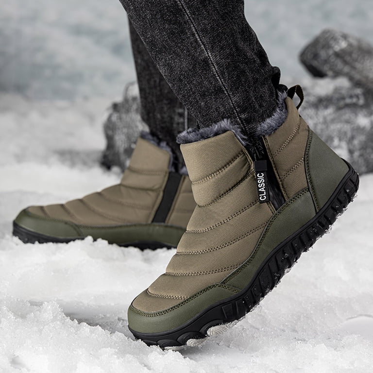 Oyedens Mens Winter Snow Boots Waterproof Plush Lined Wide  display picture 1