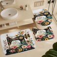 thumbnail image 6 of 4 Piece Bathroom Shower Curtain Sets Floral Vintage Sewing Machine Non-Slip Rugs And Toilet Mat Lid Rug Accessories Sewing Lovers Gift Bathroom Shower Curtains Sets for Bathtub Decor 72inch X 72inch, 6 of 8