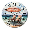 thumbnail image 4 of Designart "Dreamy Beach Chairs III" Nautical & Beach Oversized Wall Clock, 4 of 5