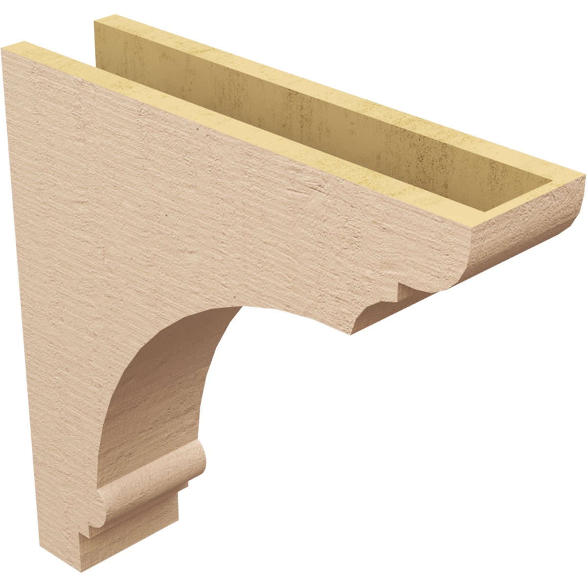 5"W x 20"D x 20"H Thin Hughes Rough Cedar Woodgrain TimberThane Corbel, Primed Tan