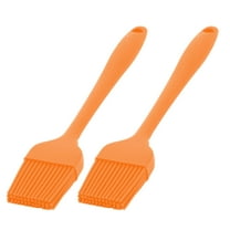 Home Kitchen Silicone Cookie Cake Baking Tool Cream Oil Pastry Brush Orange 2pcs