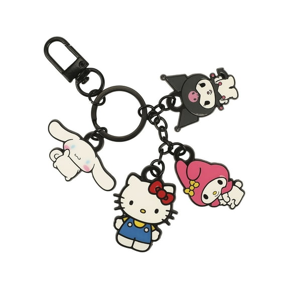 Hello Kitty My Melody Kuromi And Cinnamoroll Enamel Fill Multi Charm Keychain
