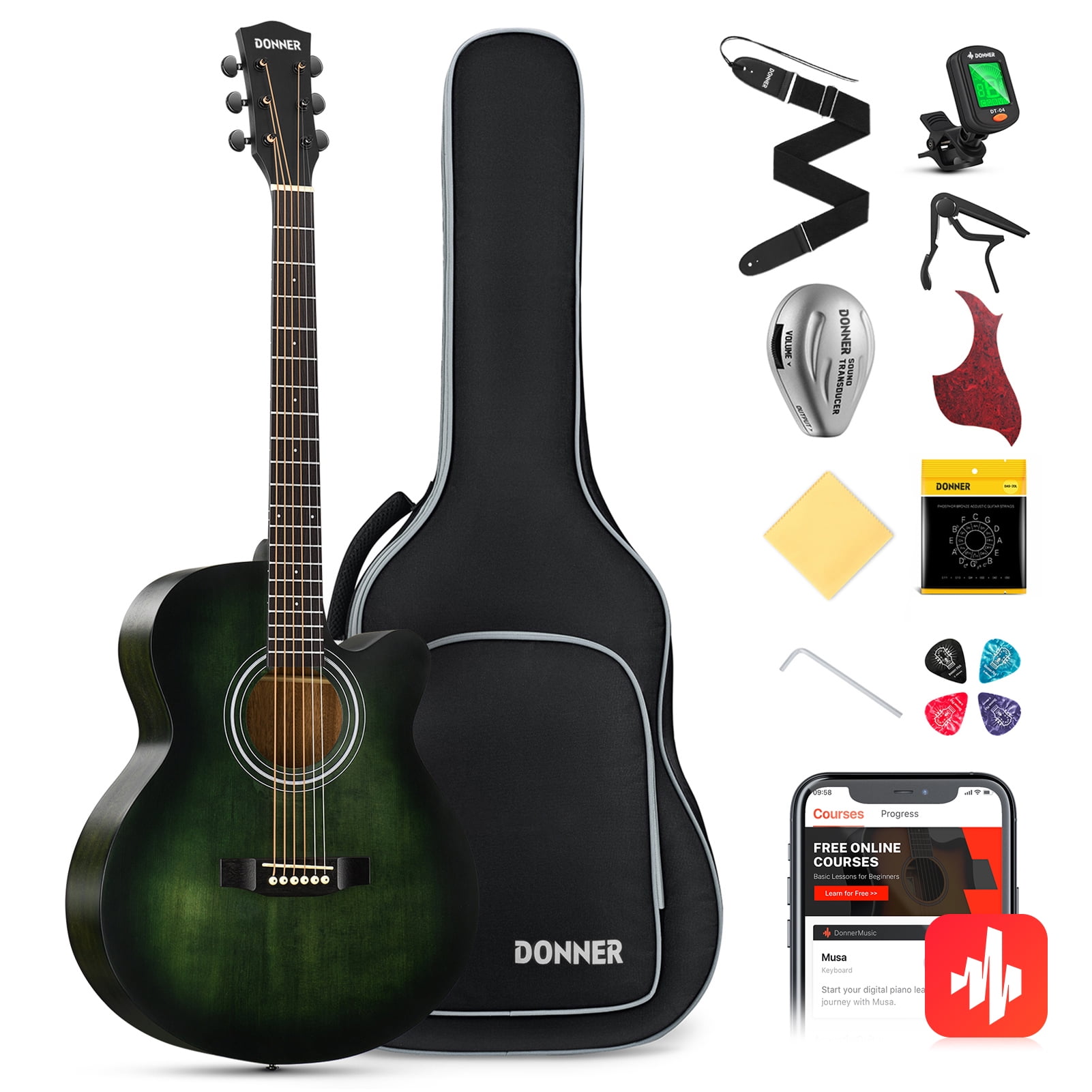 Donner acoustic electric sale guitar