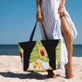 thumbnail image 6 of Balery Sunflower Gnomes Beach Travel Bag - Water-Resistant, Large Capacity Lightweight Tote with 7 Pockets for Women and Men - Perfect for Beach, Pool, Gym, and Travel, 6 of 7