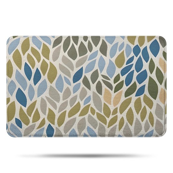 Blue Leaf and Vine Pattern Bathroom Rugs Mat,Non Slip Microfiber Bathroom Rug,Rubber Backing,Soft Bathroom Mats for Bathroom Floor,Tub and Shower,17x27in(43x68cm)