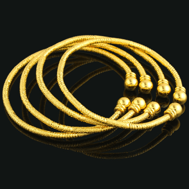 18k Yellow Gold Filled High Polish Finsh COCO Head Bangles