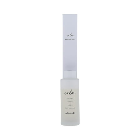 Allswell Calm (Coconut + Citrus + Amber) Scented Reed Diffuser 3 Fl oz (90mL)