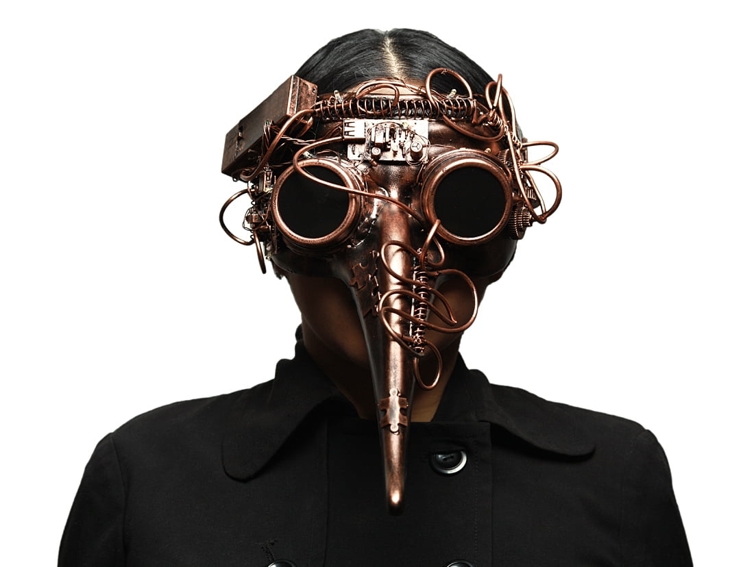 ifkoo Steampunk Plague Doctor Bird Mask Led Halloween Christmas Costume Party