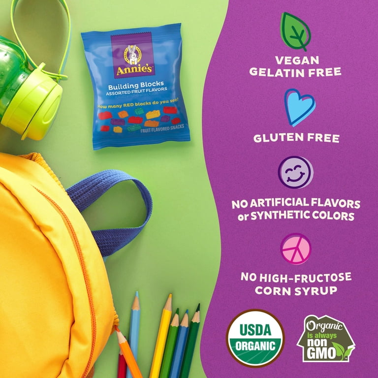 Annie's Organic Building Blocks Fruit Snacks, 22 Pouches, 15.4 oz