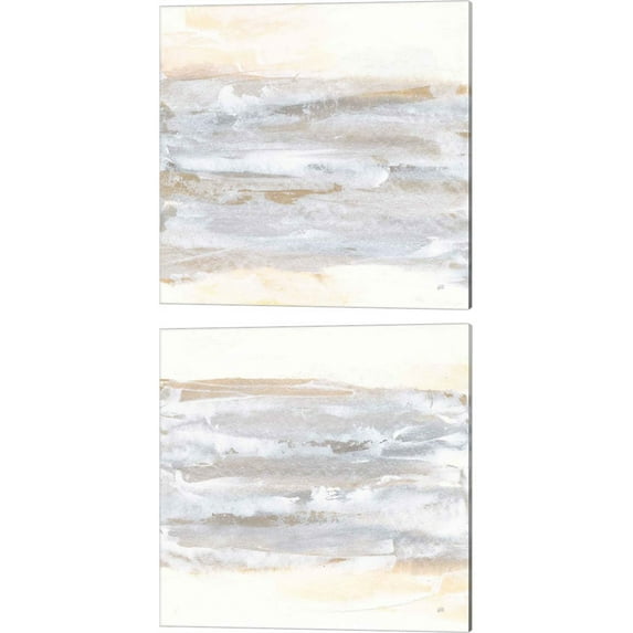 Great Art Now Neutral Texture by Chris Paschke 2 Piece Canvas Art Set Each 14"W x 14H
