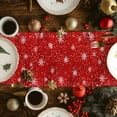 thumbnail image 5 of Red Christmas Dresser Scarf Farmhouse, Dining Table Decorations for Wedding/Parties, Winter Snowman Xmas Pine Tree Snowflakes Table Runner 72 Inches Long for Kitchen Dining, 14 x 72 In, 5 of 9