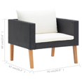 thumbnail image 4 of vidaXL 3 Piece Garden Lounge Set with Cushions Poly Rattan Black, 4 of 5