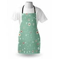 thumbnail image 3 of Aqua Apron Sketchy Circles with Hearts and Abstract Dots with Turquoise Backdrop Image, Unisex Kitchen Bib Apron with Adjustable Neck for Cooking Baking Gardening, Seafoam Orange White, by Ambesonne, 3 of 3