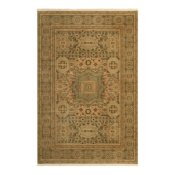 Unique Loom Palace Collection Area Rug - Taj (6' 1" x 9' Rectangle Light Green/Brown)