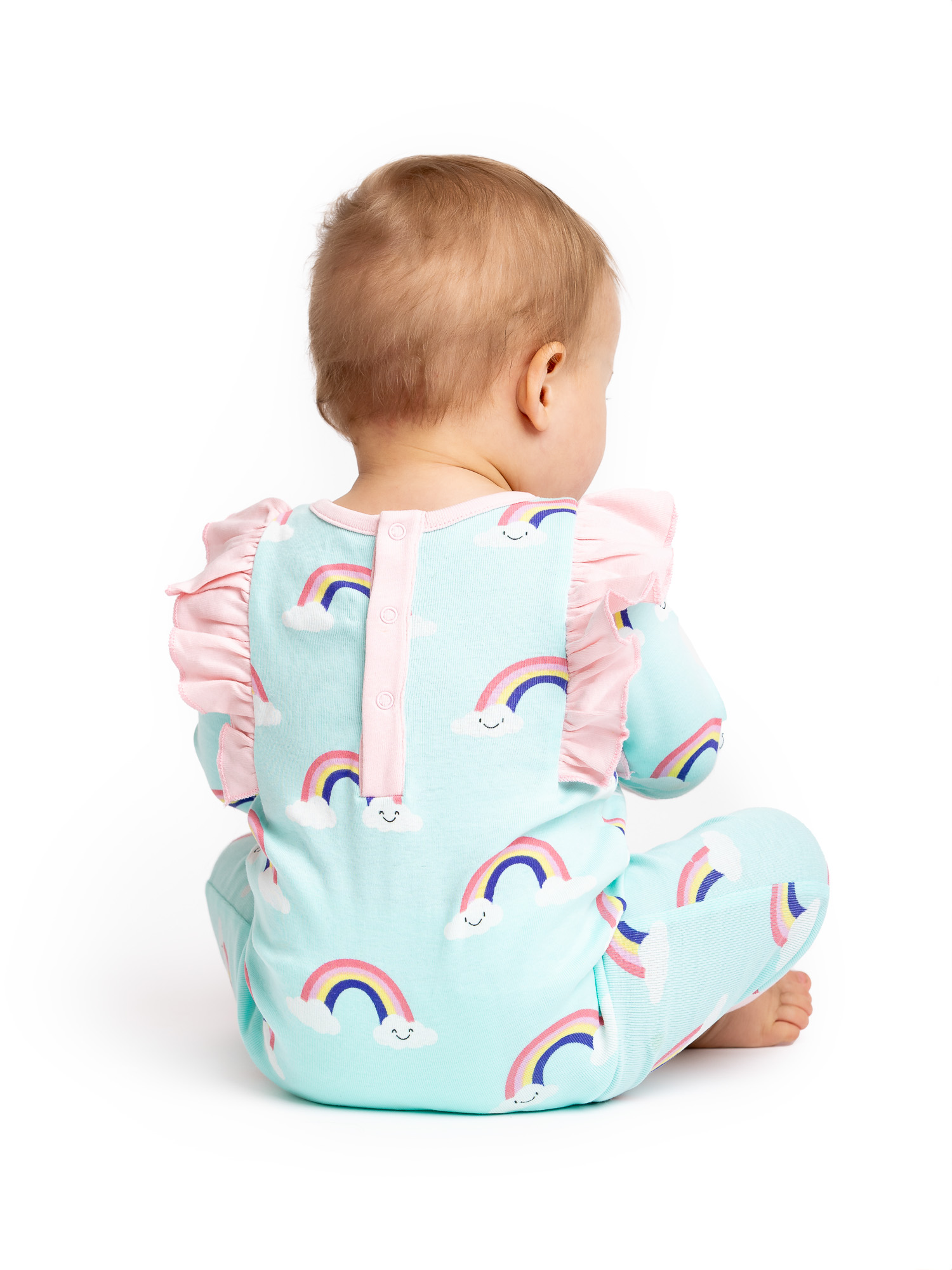 Paris Hilton x Monica + Andy Organic Cotton Baby Double Ruffle Romper, Sizes 0/3 Months-18 Months