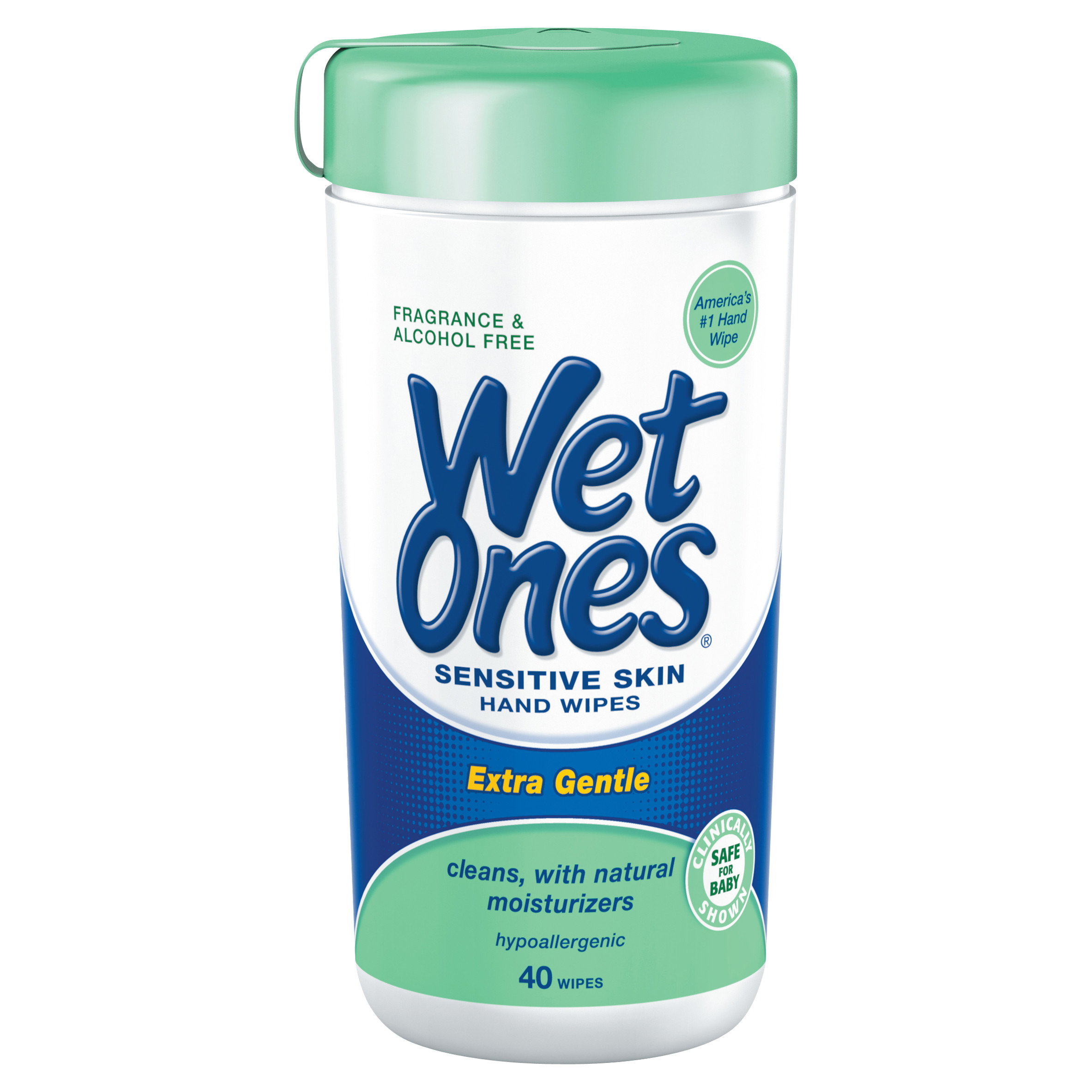 Wet Ones Sensitive Skin Hand Wipes Canister, Fragrance Free, 40 Ct