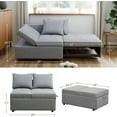 thumbnail image 5 of 4-in-1 Convertible Futon Pull Out Sofa Bed, Modern Single Sleeper Couch Bed with 2 Pillows for Home Living Room Dorms, Grey, 5 of 7