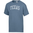 thumbnail image 2 of Men's-ComfortWash  Heather Blue Texas Longhorns Distressed Arch T-Shirt, 2 of 3