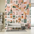 thumbnail image 4 of Idea4wall 2pcs Abstract Trapical Botanical Plant and Stylish Women Orange Tone Wall Murals, Removable Self-Adhesive Stick Wallpaper Large Wall Stickers for Home Decorative, 48"x108", 4 of 5