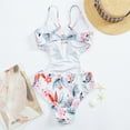 Bikini Onepiece Swimsuit Women Floral Flashing Vneck Digging Swimsuit