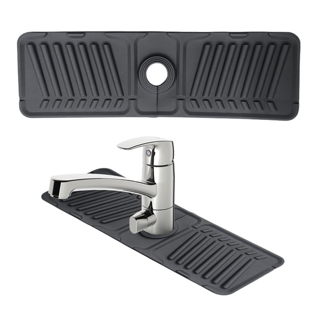 Likrtyny Alfombrilla Silicona para Grifo Alfombrilla Secado Multifunción para Y Baño (negro)