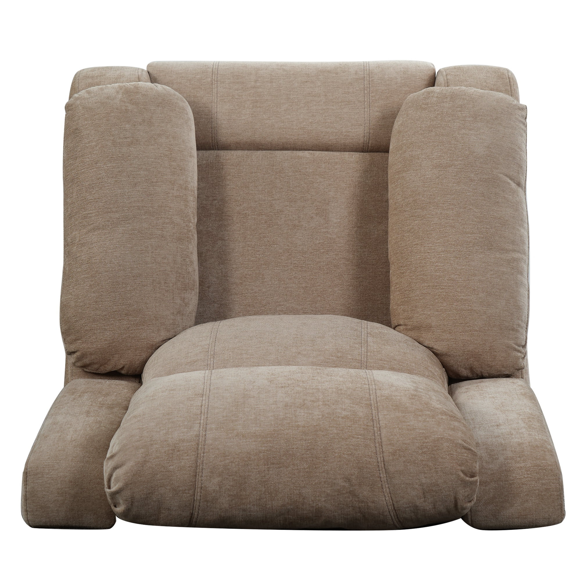TiramisuBest Manual Recliner Chair,Chenille Upholstered Adjustable Lounge Armchair for Living Room,Oatmeal