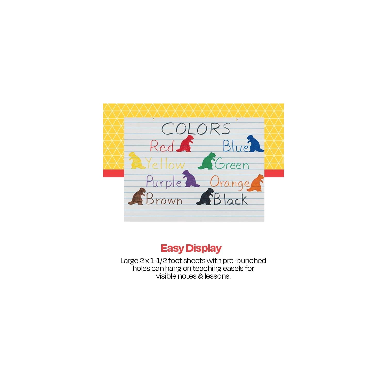 Primary Chart Newsprint Paper, 1 Inch Rule, 24 x 18 Inches, 100 Sheets
