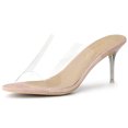thumbnail image 1 of Sandalias con tacón de aguja Allegra K Correa Transparente para Mujer Rosado 42, 1 of 6