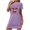 Purple, variant on QSAWXQZ Plus Size Valentine's Sleep Nightgown for Women Short Sleeve Crewneck Print Pullover Mini Dress Yellow-1 5XL