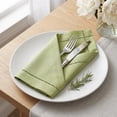 thumbnail image 4 of REGALWOVEN Set of 12 Cloth Napkins, Polyester Washable and Reusable Table Dinner Napkins for Home, Restaurant, Weddings, and Parties Grass Green 17x17inch, 4 of 6