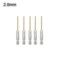 thumbnail image 1 of 5pcs HSS Drill Bit Set High Speed Steel /4 Hex Shank .5-6.5mm Hexagonal Handle 2.0mm, 1 of 9