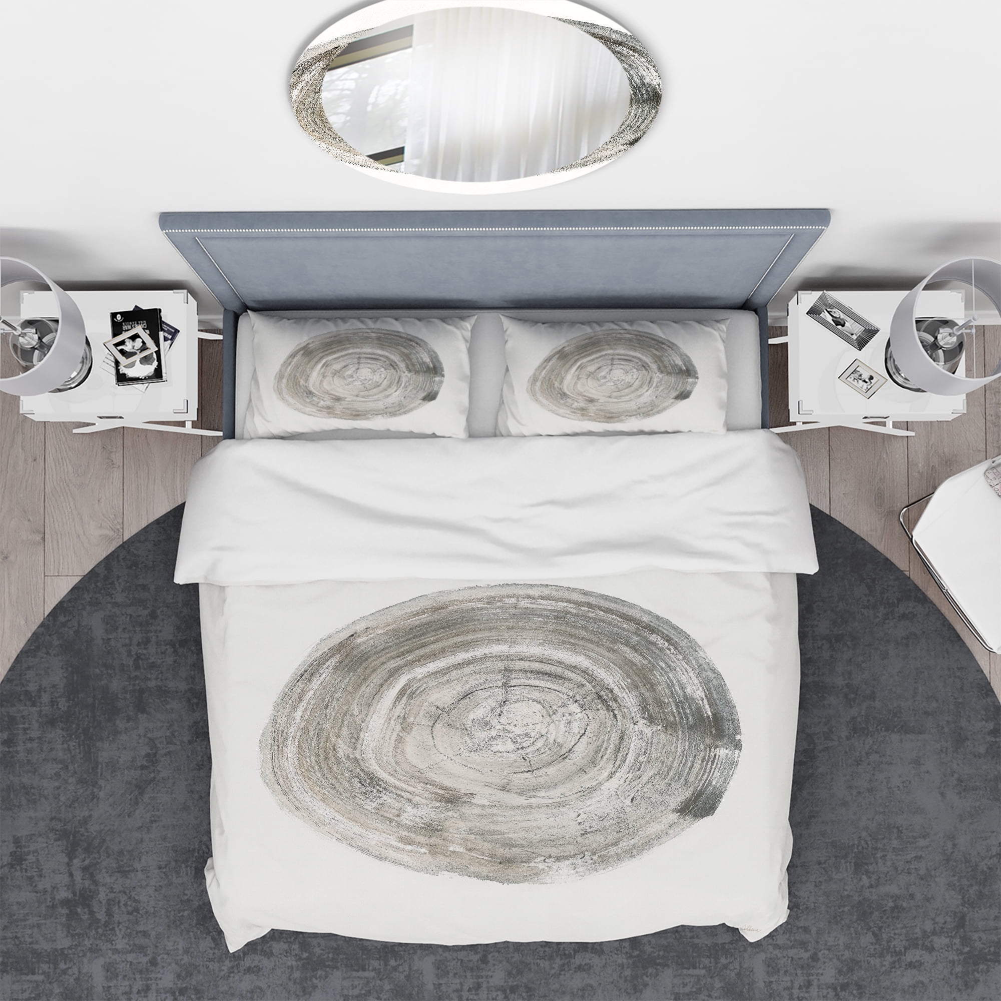Designart 'Circle natural elements IV' Geometric Duvet Cover Set