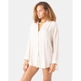thumbnail image 5 of Roxy Stripe Out Cover Up Shirt - Size M - Color: Egret, 5 of 6