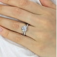 thumbnail image 3 of Engagement Wedding Bridal Ring Set Round Cut Diamond 14K White Gold Finish Silver, 3 of 5