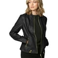 thumbnail image 3 of Made by Johnny Women's Dressy Vegan Leather Biker Jacket XL BLACK, 3 of 6