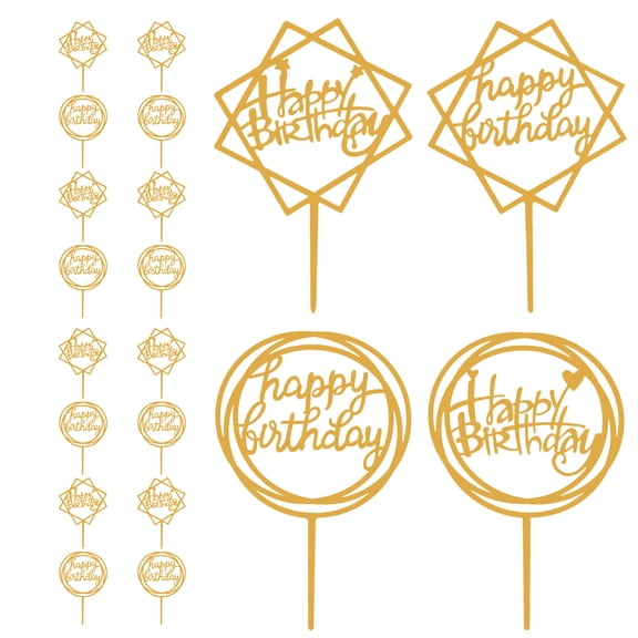 Masteelf 20-Piece Decorative Cake Toppers Set for Birthday Parties, Elegant Celebration Decor and Party Supplies