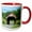 Red/White, variant on 3drose, Covered Bridge, Killington, Vermont, Usa, 11oz Two-tone Green Mug