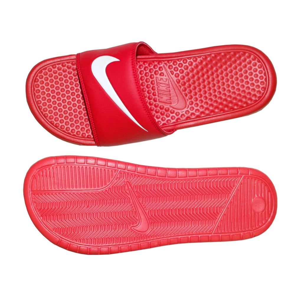 red nike slides for men