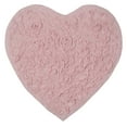 thumbnail image 2 of Home Weavers Bell Flower Collection Bathroom Rug Heart Shaped Plush Rug Shower Floor Bathroom Bath Rug Non-Slip Soft Absorbent, Machine Washable Bath Mats for Bathroom Floor 25"x25" Heart, Pink, 2 of 9