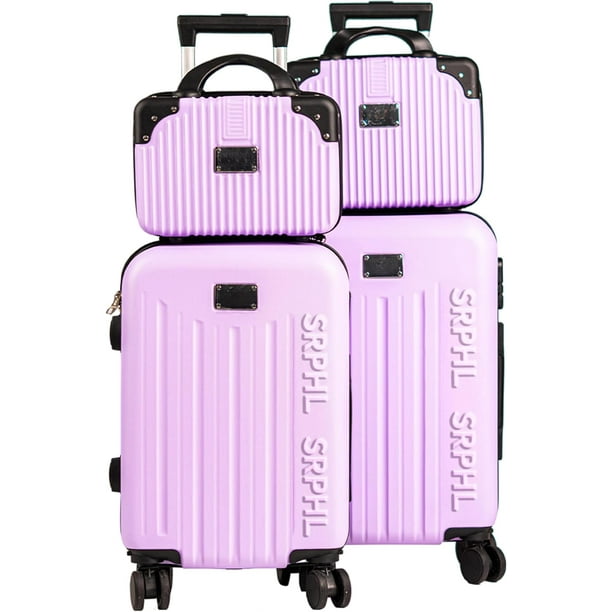 Set de 4 Maletas de Viaje Rígidas 20 y 18 Pulgadas con 2 Neceseres de 11 Pulgadas Equipaje Ligero con Ruedas 360 y Candado TSA Seraphiel