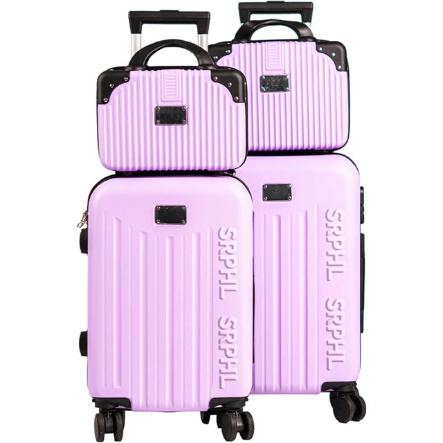 Set de 4 Maletas de Viaje Rígidas 20 y 18 Pulgadas con 2 Neceseres de 11 Pulgadas Equipaje Ligero con Ruedas 360 y Candado TSA Seraphiel