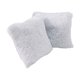 thumbnail image 1 of Juego de 2 fundas de cojín de 40 x 40 cm de piel sintética gris, fundas de cojín decorativas, cojines de sofá de peluche suave, 1 of 3