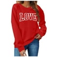thumbnail image 7 of TKYCMSUAKI Plus Size Valentines Sweatshirts for Women Love Hearts Graphic Pullover Shirts Round Neck Long Sleeve Sweatshirt Loose Fit Tops for Valentine's Day, 7 of 7