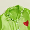 thumbnail image 5 of YunPes Toddler Kids Girl Christmas Pajamas Baby Green Satin Button Down Shirts Jammies Xmas Matching Outfits Sweatsuit Pants, 5 of 9