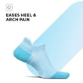 thumbnail image 3 of Feetures Plantar Fasciitis Relief Sock Light Cushion No Show Tab - Targeted Compression Sock for Women & Men - Blue Topaz , Medium (1 Pair), 3 of 7