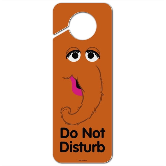 Sesame Street Snuffleupagus Face Plastic Door Knob Hanger Sign
