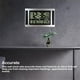 thumbnail image 4 of Riwesomey Reloj de pared digital LCD Gran tiempo Temperatura Calendario Alarma Grano de madera Escritorio Campana Termómetro Dormitorio de Artesanía Negro plata, 4 of 6